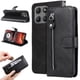 thumbnail image 3 of Funda con Cremallera para Motorola Moto G15 Power, Carcasa Cartera de Cuero PU con Soporte y Tarjetero, 3 of 5