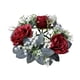 thumbnail image 3 of Anillo De Vela Con Flores Artificiales Pequeño Para Mesa Día De San Valentín Día De Acción De Gracias Rojo Oscuro, 3 of 5