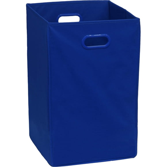 Cesto de ropa sucia, sencillo, plegable, azul oscuro