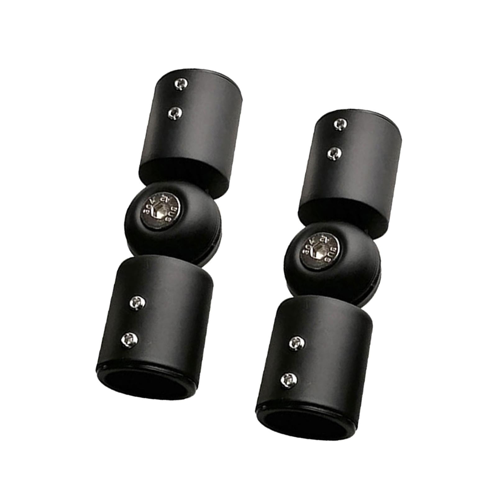 Magideal - Conector De Esquina Para Barras De Cortina, Ángulo Ajustable Para Barras De Cortina Para Bahía, Puertas De Vidrio De Baño, Conector De Bisagra Con Tor 25mm Negro Mate