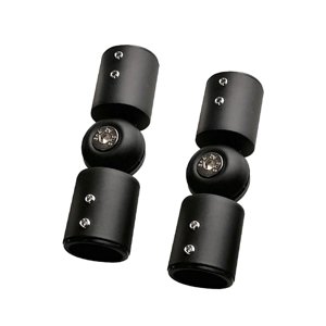 Magideal - Conector De Esquina Para Barras De Cortina, Ángulo Ajustable Para Barras De Cortina Para Bahía, Puertas De Vidrio De Baño, Conector De Bisagra Con Tor 25Mm Negro Mate