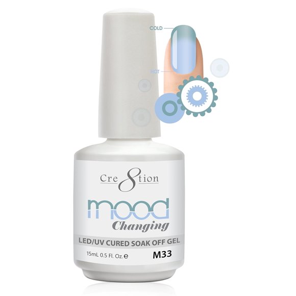[M33] Cre8tion - Colección Mood Changing Gel de Inmersión [Aplicación Fácil] Curado LED/UV 15 ml/0,5 fl oz