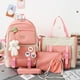 thumbnail image 1 of 5 Piece Set School Bags For Teenage Backpack Female Girls Canvas Solid Color Women Teen Student Schoolbag, 1 of 3