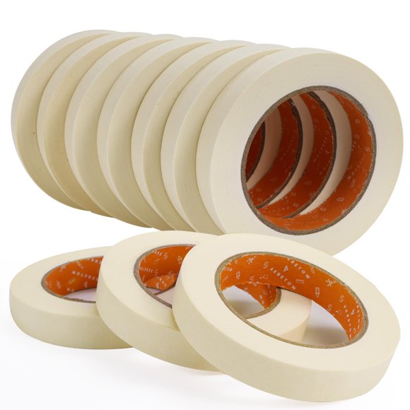 Cinta adhesiva SEBETOW, 10 rollos de 0,75 pulgadas x 50 m, para manualidades y arte