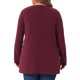 thumbnail image 3 of Agnes Orinda Conjuntos de Halloween Camisetas de Mujer Tallas Grandes Costuras Expuestas Abertura Lateral Dobladillo Alto Bajo Blusas Cuello Redondo Manga Larga Camiseta Casual 3X Burdeos, 3 of 6