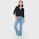thumbnail image 4 of Blusa Mujer Cuello Camisero M/L Negro Lisa Corona, 4 of 5