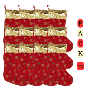 Genérico - Pack 12 Botas Navideñas Diseño Copo De Nieve Decoración Navidad