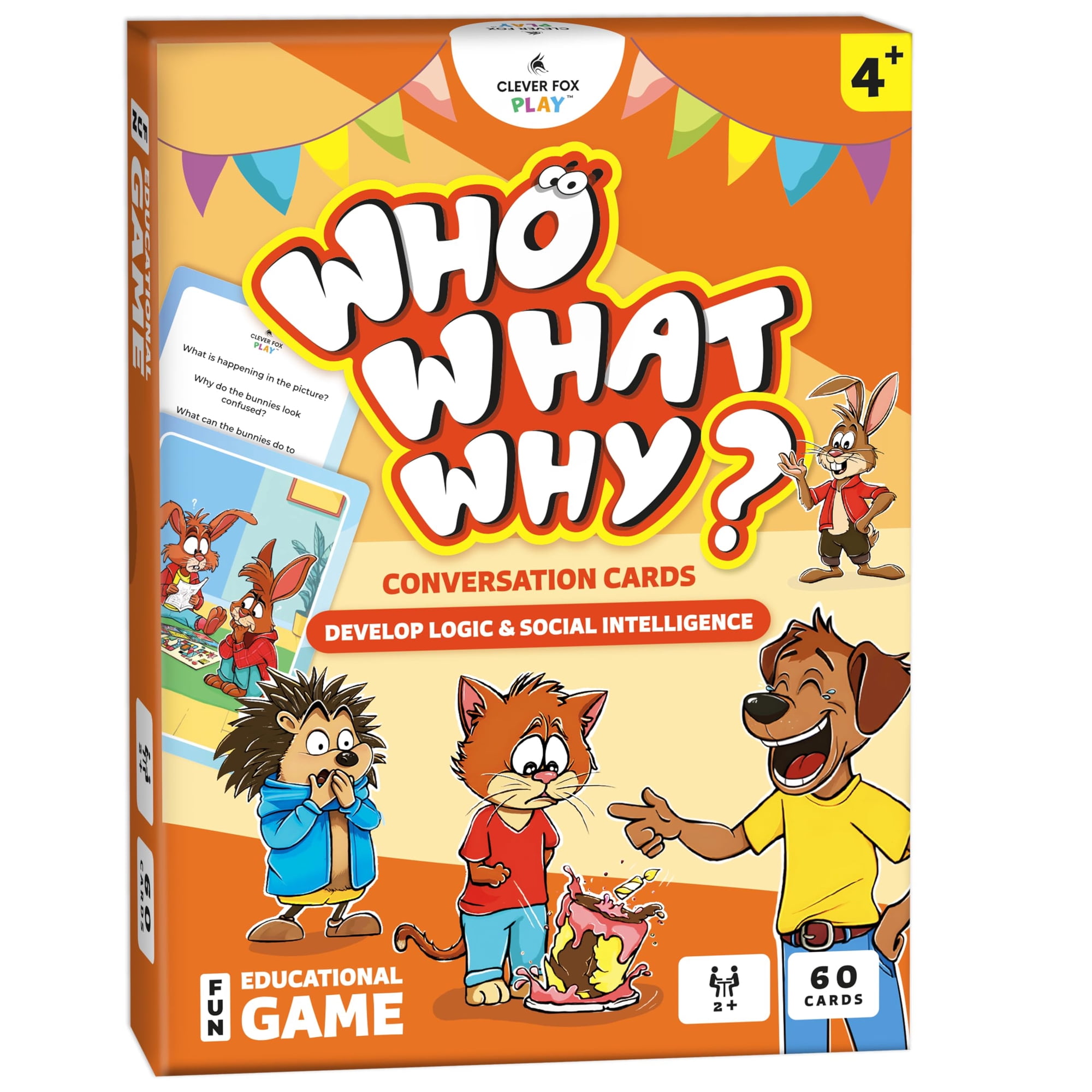 Tarjetas De Conversación Clever Fox Play Who What Why Para Niños Mayores De 4 Años