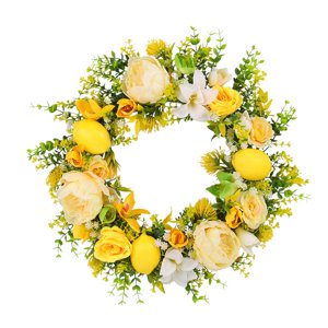 Magideal - Corona De Puerta Delantera De 17,7 Pulgadas, Corona De Flores, Decoración De Pared, Decorativa, Realista, Estilo Granja, Decoración Al Aire Libre, Mul