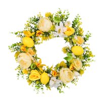 Magideal - Corona De Puerta Delantera De 17,7 Pulgadas, Corona De Flores, Decoración De Pared, Decorativa, Realista, Estilo Granja, Decoración Al Aire Libre, Mul