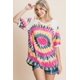 thumbnail image 5 of Blusa Tipo Túnica Casual con Mangas Abullonadas y Estampado Tie Dye de Felpa Francesa, 5 of 5