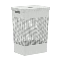 Ou - Cesta De Ropa Grid Con Tapa 49 L Blanco Oceano