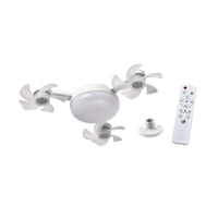 Magideal - Accesorio De Iluminación Del Ventilador De Techo Control Remoto Control De 3 Colores Decoración Lámpara De Luz Dimmable Moderna Para El Garaje De Baño Ventilador De 3 Cabezas 45Cm