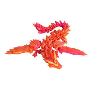 Magideal - Dragón Impreso En 3D, Articulaciones Móviles Flexibles, Dragón Articulado Completo Para Niños, Regalos De Cumpleaños, Cestas De Vacaciones, Juguetes I Rojo