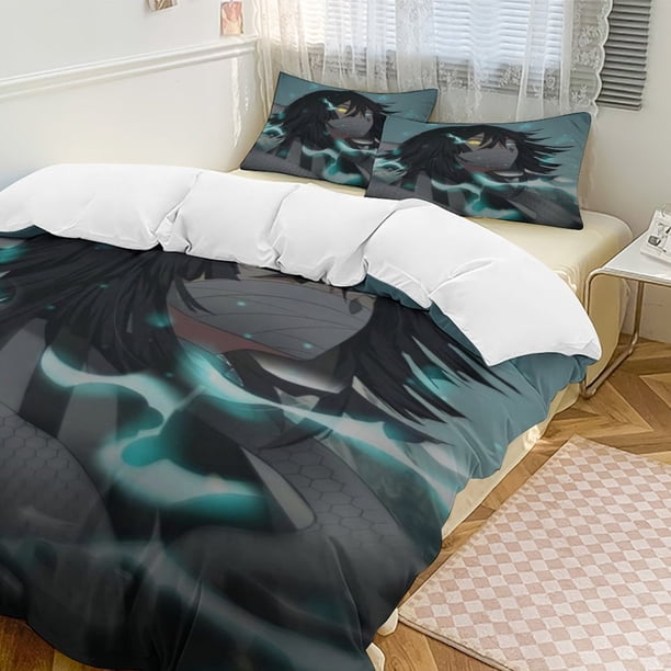 Demon Slayer Anime Home Bed 3-piece Set Classic Japanese Anime Polyester Wash Student Dormitory Set