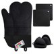 thumbnail image 1 of Juego de 6 piezas MTZRFLL: guantes de silicona negro y soportes para ollas, 1 of 6