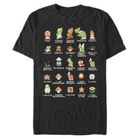 Nintendo - Camiseta Pixel Cast Para Hombre Negra Talla M