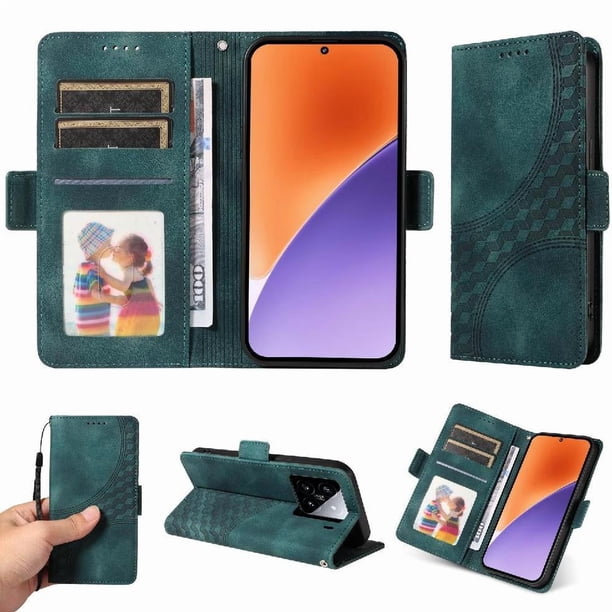 Carcasa FOXDOCK Xiaomi 15 Pro de cuero PU, diseño acolchado clásico, protección contra caídas y rayones