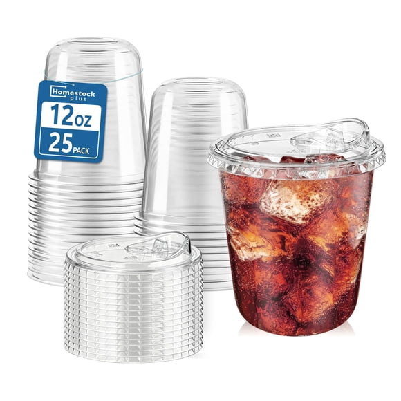 Vasos desechables Homestockplus 355 ml paquete de 25 transparentes
