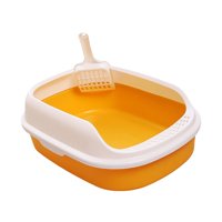 Magideal - Caja Abierta, Inodoro, Bandeja De Arena Para Mascotas, Orinal, Contenedor Fácil De Limpiar, Para Animales Pequeños, Conejo, Cachorro, , , Amarillo