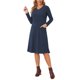 thumbnail image 4 of INSPIRE CHIC Vestido de Punto para Mujer Otoño Invierno Manga Larga Suelto Cuello en V Jersey A-Line Midi con Bolsillos L Azul Oscuro, 4 of 6