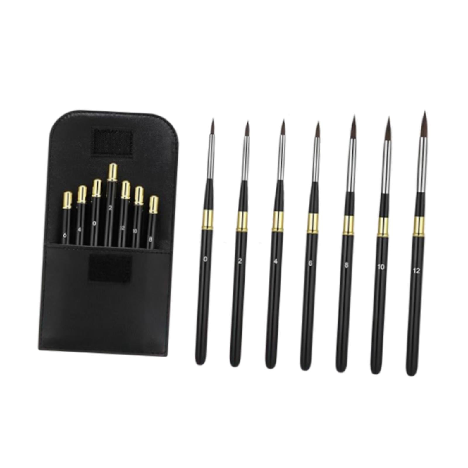 Magideal - 7 Piezas De Pincel De Acuarela De Viaje Pinceles De Acuarela Juego De Pinceles De Pintura De Artista Del Cabello De Nylon Portátiles Para Acrílico Tin