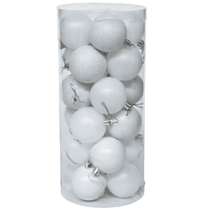 Wakeshome - 24 Esferas Navideña 6Cm Bambalinas Adornos Arbolito Navidad