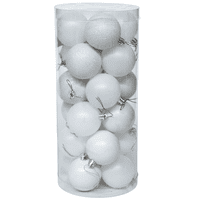 Wakeshome - 24 Esferas Navideña 8Cm Bambalinas Adornos Arbolito Navidad