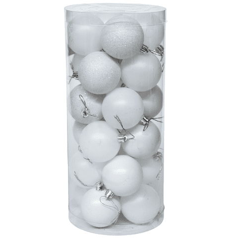 Wakeshome - 24 Esferas Navideña 6Cm Bambalinas Adornos Arbolito Navidad