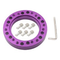 Magideal - Almohadilla Espaciadora Del Adaptador Del Cubo Del Volante Del Coche De Aleación De Aluminio, Con 6 Tornillos Accesorios Universales De Dirección Piez Púrpura
