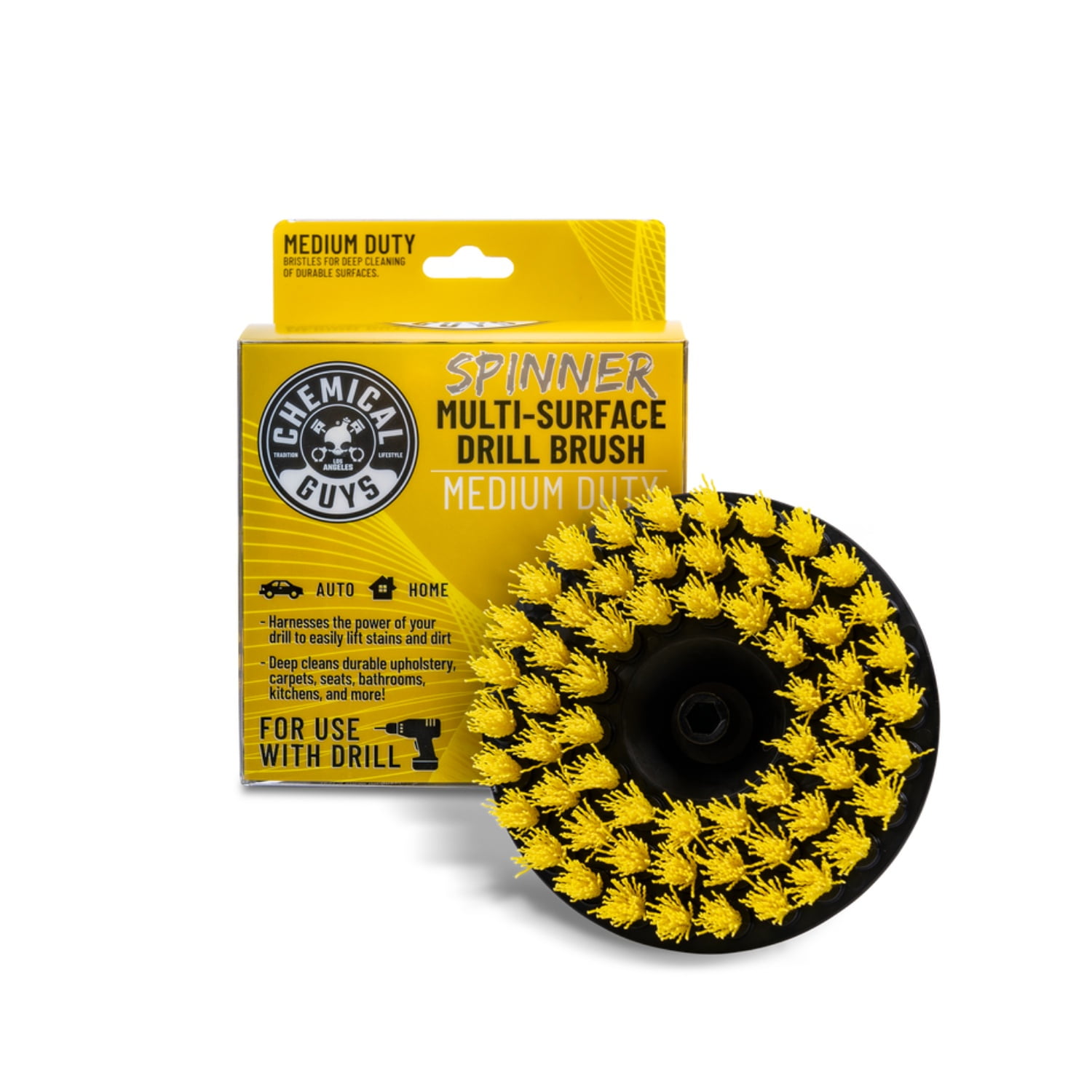 Chemical Guys - Cepillo Para Taladro Spinner Medium Duty (amarillo)