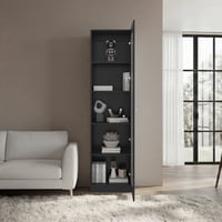 Tuhome - Estante Vitrina 1 Puerta Home-E6 Wengue 180,6X45,0X31,3 Cm