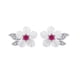 thumbnail image 1 of Aros Plata Mujer Flor Nacar Granate, 1 of 3