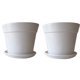 thumbnail image 1 of Set de 2 Maceteros y 2 Platos Biodegradables Clásico Blanco, 1 of 5