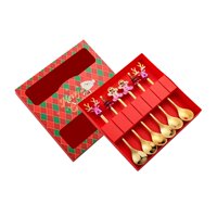 Bothyi - 6 Cucharas Con Forma De Alce Navideño Con Forma De Jengibre Para Fiestas En Casa