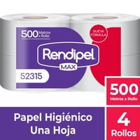Papel Higienico Industrial Rendipel 500 Mts Manga 4 Unid