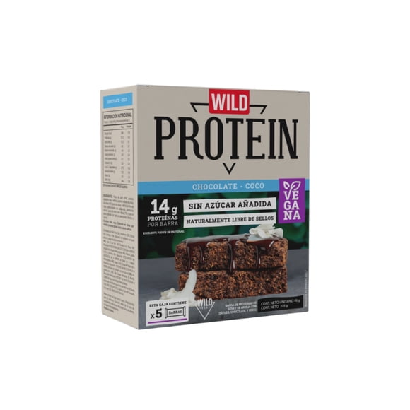 Barra Proteína Vegana Chocolate Coco 5 Un, 225 g