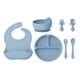 thumbnail image 1 of Set De Alimentación 10un Bebé Silicona Azul Apto Microondas Azul Acero, 1 of 6