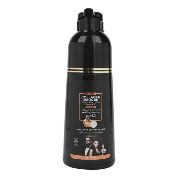 Shampoo Tinte Cubre Canas Suaviza Repara Cabello Negro Jhn