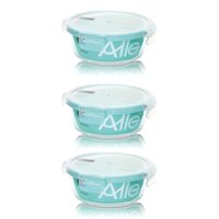 Pack 3 Contenedores Hermetico Vidrio Redondo 370Ml Allegra