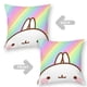 thumbnail image 2 of Molang Fundas de almohada de terciopelo con tema, regalos de funda de almohada, decoración para el hogar, cojín de lanzar, regalo de cumpleaños para fans y parejas. 50cm x 50cm., 2 of 6
