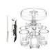 thumbnail image 2 of Dispensador De 6 Vasos, Estante De Vino Transparente Para Fiestas, Fiestas, Bodas, 6 Tazas, Abridor De Cepillos, 2 of 3