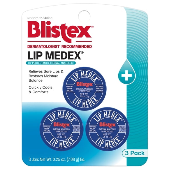 Bálsamo labial Blistex Lip Medex Medication Relief, 7 ml (paquete de 3)