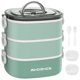 thumbnail image 1 of Fiambrera RIKDOKEN, apilable, 3 capas, 2800 ml, con cuchara y tenedor, 1 of 6