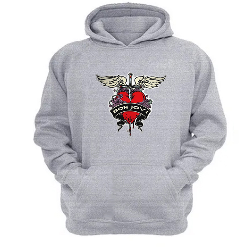 Genérico - Polerón Canguro Bon Jovi Gris Claro Talla Xl Unisex