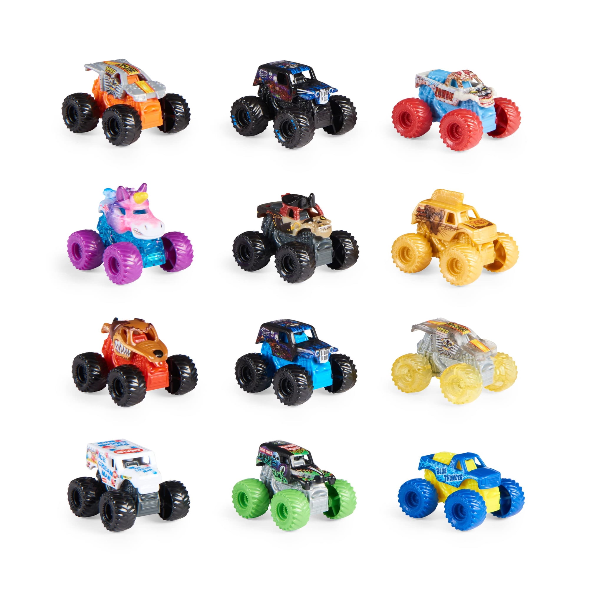 Monster Jam - Mini Mystery Collectible Monster Truck, Paquete De 12 Unidades, Escala 1:87