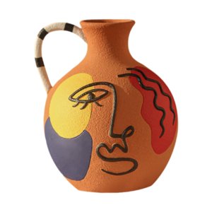 Bothyi - Jarrón De Arte Abstracto, Regalos De Cumpleaños, Arreglo Floral Para Oficina, Entrada, Cafetería, 15,7 Cm X 18,5 Cm