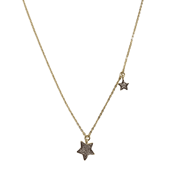 Collar oro amarillo italiano 18k, modelo estrellas