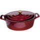 thumbnail image 1 of Olla Holandesa Ovalada La Cuisine 6.75 QT de Hierro Fundido en Color Cranberry, 1 of 9