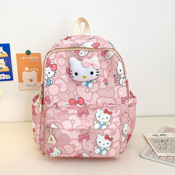 High Quality Canvas School Backpack Cute Pattern Portable Schoolbag Large Capacity Cartoon Print Travel Bag